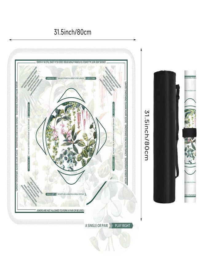 Deyimmei Neoprene Mahjong Mat for Table 31.5"x31.5" - Non-Slip, Noise Reduction Cover with Storage Pockets, American Rules & Crease-Free Rolled Shipping (Tropical Fuchsia) - Image 5